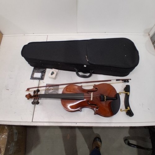 8PC PYLE FULL-SIZE BEGINNER 4/4, 23" VIOLIN SET - LIGHT BROWN/SUNBURST (MODEL: PGVILN20) image 2