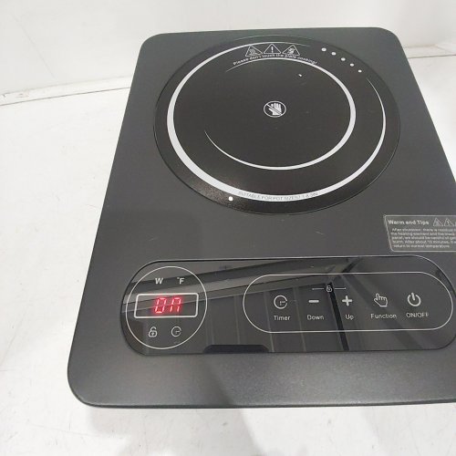 VBGK PORTABLE SINGLE BURNER ELECTRIC COOKTOP WITH LED TOUCH CONTROL - 1800W - SUITABLE FOR 7-8.3" POT - BLACK (MODEL: DT-7) image 2