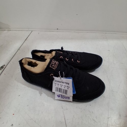 WOMEN'S BOBS FROM SKECHERS MEMORY FOAM LACE-UP SHOES - 9 - BLACK (STYLE: 33492W/TPE) image 2