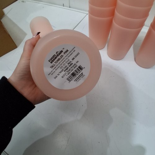 24PK ROOM ESSENTIALS TALL PLASTIC DRINK TUMBLER CUPS - 25 OZ - PINK image 2