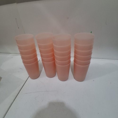 24PK ROOM ESSENTIALS TALL PLASTIC DRINK TUMBLER CUPS - 25 OZ - PINK image 3