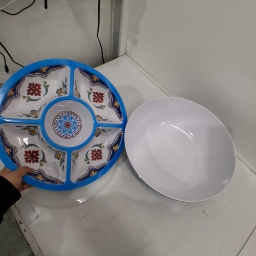 4PC PANDEX MELAMINE SERVING SET, BLUE PATTERN (MODEL:1901790) image 3