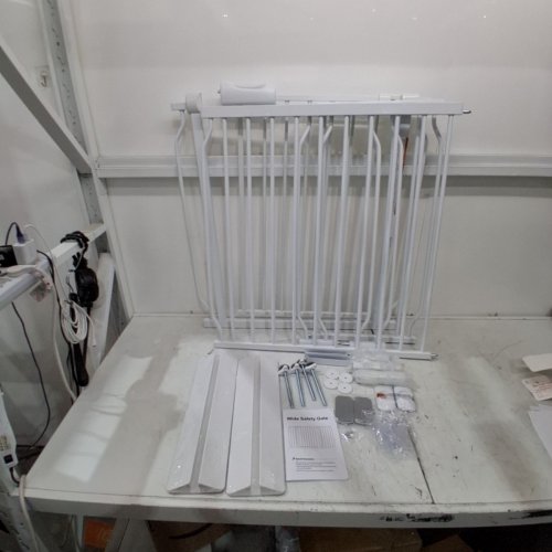 WAOWAO WIDE PRESSURE MOUNTED METAL WALK THROUGH SAFETY GATE - 62.20"-66.93" - WHITE (MODEL: W046) image 2