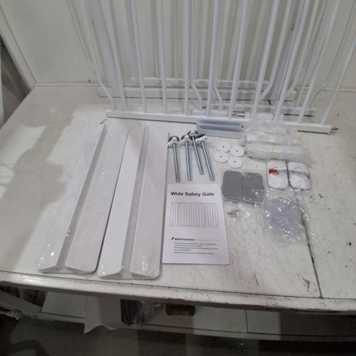 WAOWAO WIDE PRESSURE MOUNTED METAL WALK THROUGH SAFETY GATE - 62.20"-66.93" - WHITE (MODEL: W046) image 3