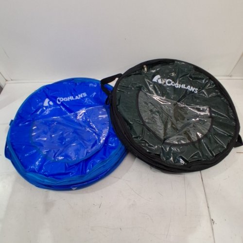 2PK COGHLAN'S POP UP CONTAINER SET- FITS 30GAL TRASH BAGS- 19.5" X 24"- BLUE & BLACK-(MODEL:1919) image 2