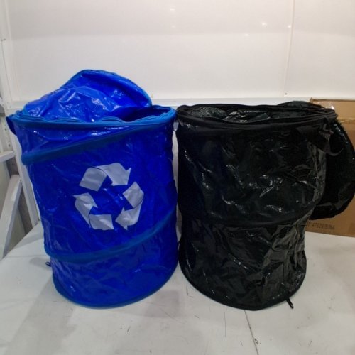 2PK COGHLAN'S POP UP CONTAINER SET- FITS 30GAL TRASH BAGS- 19.5" X 24"- BLUE & BLACK-(MODEL:1919) image 3