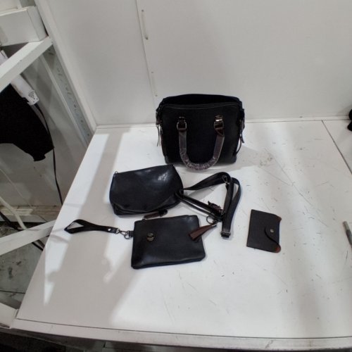 4PC AMACOK SHOULDER BAG SET - ASSORTED SIZES - BLACK image 2