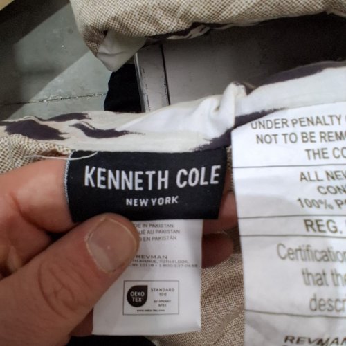 3PC KENNETH COLE PRINTED COMFORTER - 92" X 96" | FULL / QUEEN - BEIGE, BLACK AND WHITE image 4