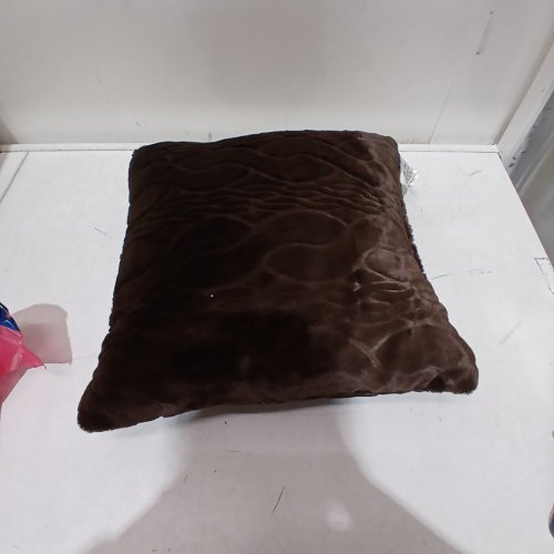 PLUSH PILLOW - 16" X 16" - BROWN image 2