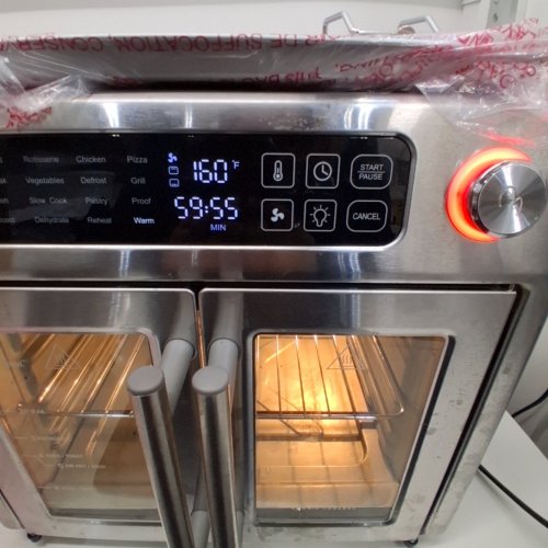 EMERIL LAGASSE EXTRA LARGE FRENCH DOOR AIR FRYER TOASTER OVEN COMBO WITH 25 COOKING FUNCTIONS - 26QT - STAINLESS STEEL ( MODEL:4-00675-02X) image 2