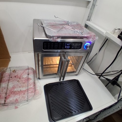 EMERIL LAGASSE EXTRA LARGE FRENCH DOOR AIR FRYER TOASTER OVEN COMBO WITH 25 COOKING FUNCTIONS - 26QT - STAINLESS STEEL ( MODEL:4-00675-02X) image 3