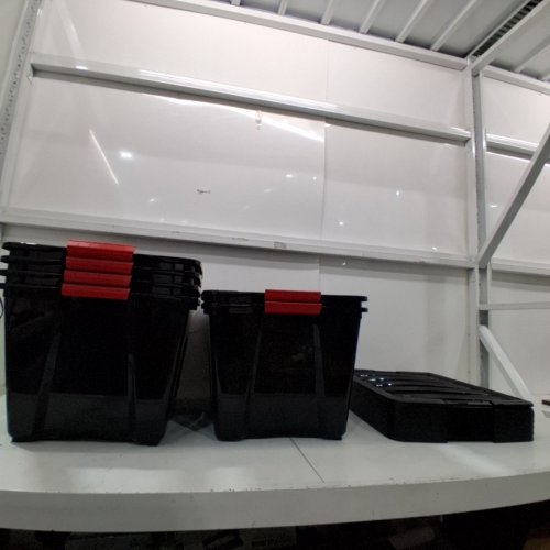 6PK IRIS USA STACKABLE PLASTIC STORAGE BINS WITH LIDS AND LATCHING BUCKLES - 32QT - BLACK image 2