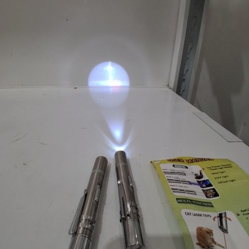 2PK MULTI-FUNCTIONAL CAT LASER POINTER TOYS - SILVER image 2