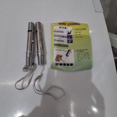 2PK MULTI-FUNCTIONAL CAT LASER POINTER TOYS - SILVER image 3
