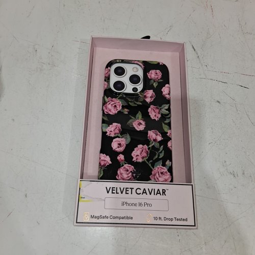 VELVET CAVIAR PHONE CASE COMPATIBLE WITH MAGSAFE - IPHONE 16 - BLACK FLORAL image 3