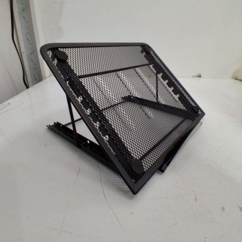 FOLDING METAL MESH ADJUSTABLE LAPTOP STAND - 9.5" X 7.5" - BLACK image 2