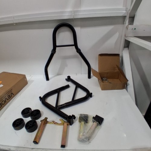 VEVOR MOTORCYCLE REAR WHEEL STAND, WITH U + L FORK - 850 LBS CAP - BLACK (MODEL:TD-003-05R) image 2