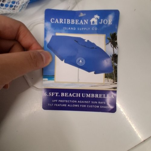 CARIBBEAN JOE ISLAND SUPPLY BEACH SUN UMBRELLA - 6.5FT - BLUE image 4
