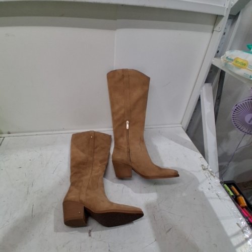 WOMEN'S SAM EDELMAN WYATT WESTERN WIDE CALF KNEE-HIGH BOOTS - 6.5 - TAN (STYLE: J6411LD205) image 3