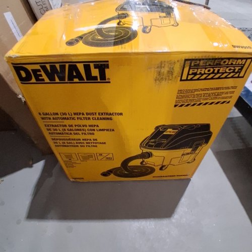 DEWALT HEPA DUST EXTRACTOR WITH AUTOMATIC FILTER CLEANING - 8GAL - 15FT HOSE - BLACK/YELLOW (MODEL: DWV010) image 8