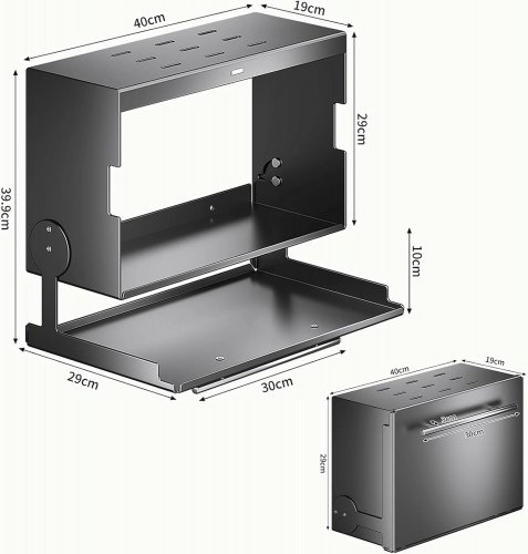 WALL MOUNTED KITCHEN UNDERSHELF STORAGE CABINET - GREY image 2