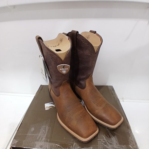 MEN'S ARIAT HYBRID GRIT SLIP-RESISTANT WESTERN BOOT - 12 D WIDE - BROWN (STYLE: 10042430) image 2