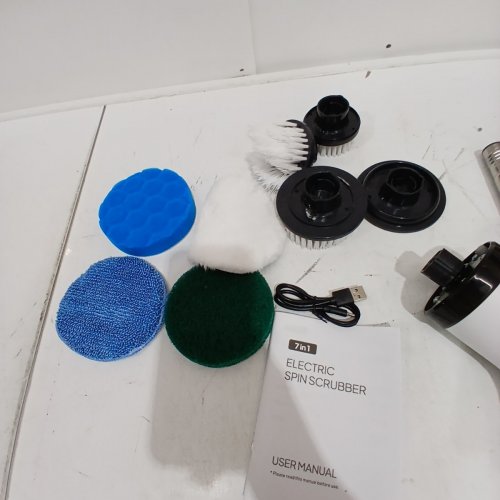 ELECTRIC SPIN SCRUBBER - 30W, 5 V - REPLACEABLE BRUSH HEADS - WHITE (MODEL: A10-D) image 4