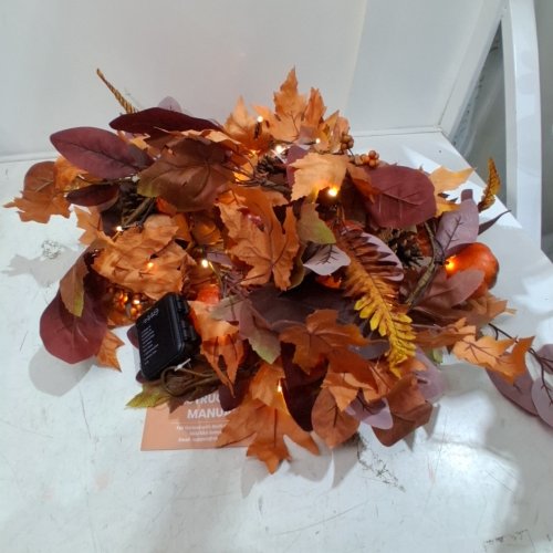 2PK SHARECONN FALL GARLAND WITH MULTI-COLOR LIGHTS - 9FT - ORANGE image 2