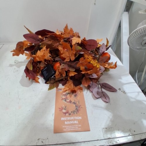 2PK SHARECONN FALL GARLAND WITH MULTI-COLOR LIGHTS - 9FT - ORANGE image 4