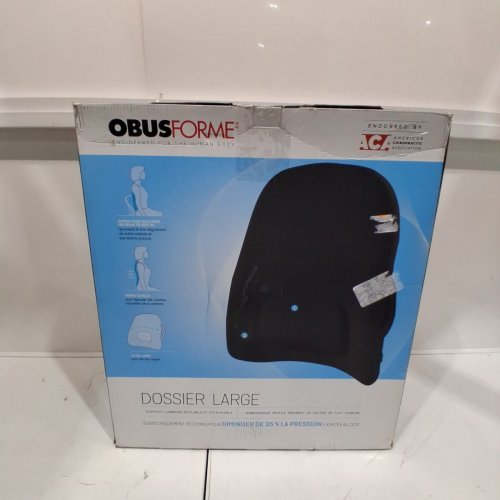 OBUSFORME PORTABLE WIDEBACK PADDED BACKREST SEAT CUSHION & LUMBAR SUPPORT PILLOW - 22" X 19" - BLACK (MODEL: WB-BLK-CBC) image 5