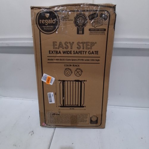 REGALO EASY STEP EXTRA WIDE SAFETY GATE - 29-49" X 30" - BLACK (MODEL: 1164 EB DS) image 4