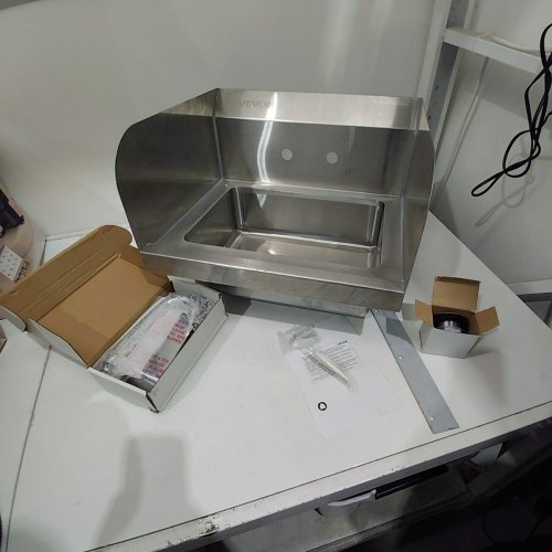 COMMERCIAL UTILITY HAND BASIN WITH FAUCET, - 17" X 12.8" - SILVER (MODEL: HS-17-SP) image 3
