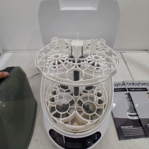 BABY BREZZA BOTTLE WASHER PRO ALL-IN-ONE STERILIZER & DRYER - HOLDS 4 BOTTLES - GREY/WHITE (MODEL: BRZ0103) image 7