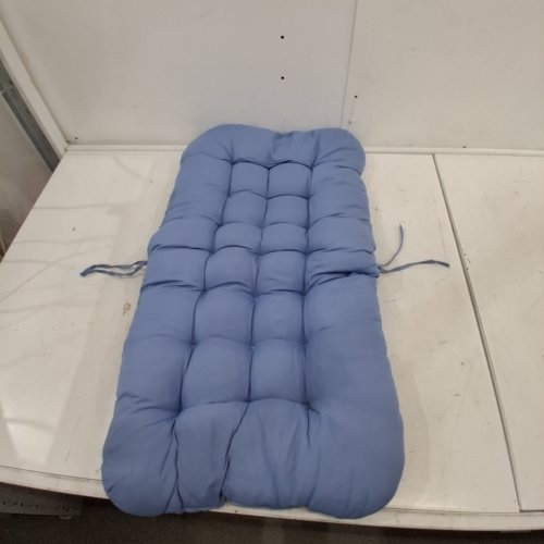 TUFTED ROCKER PATIO CHAIR CUSHION WITH TIES - 30" X 16" - BLUE image 2