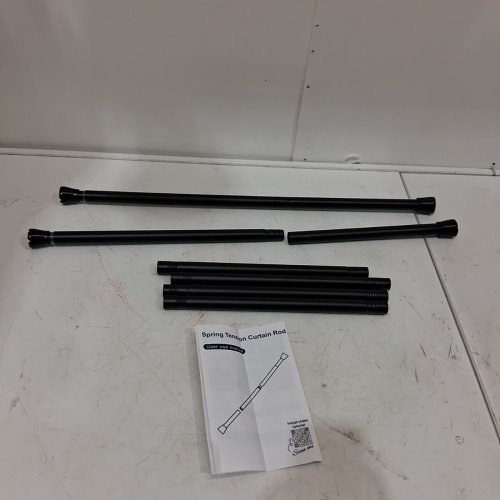 SPRING TENSION CURTAIN ROD - 28"- 48" - BLACK image 2