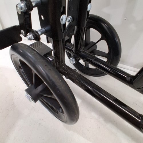 DRIVE MEDICAL FOLDING TRANSPORT WHEELCHAIR WITH SWING AWAY FOOT REST - 300LBS MAX- 19''- BLACK (MODEL: ATC19-BK) image 3