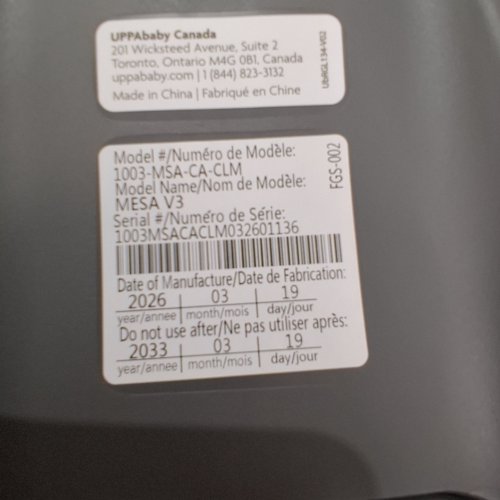 UPPABABY MESA V3 INFANT CAR SEAT WITH SMARTSECURE TECHNOLOGY - STONE BLUE (MODEL: 1003-MSA-CA-CLM) image 2