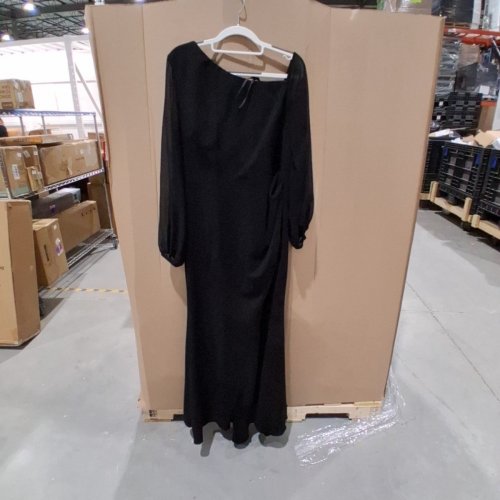 WOMEN'S BETSY & ADAM LONG SLEEVE OFF THE SHOULDER SCUBA LONG DRESS - SIZE 14 - BLACK (STYLE: A26826) image 2