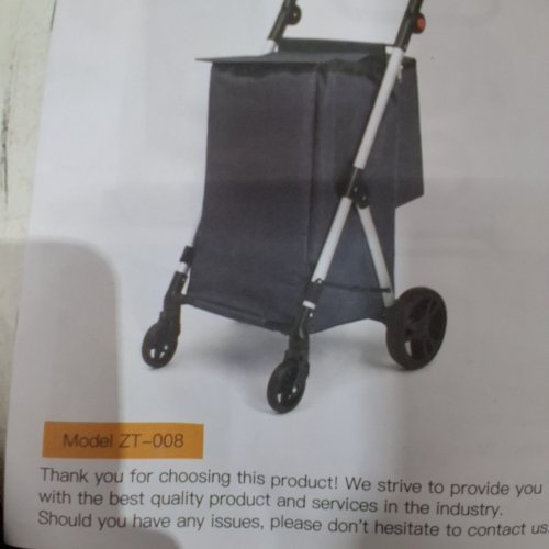 KIFFLER FOLDABLE PORTABLE COMPACT LIGHTWEIGHT LINED SHOPPING UTILITY CART - 37" X 18" X 15" - BLUE (MODEL: ZT-008) image 2