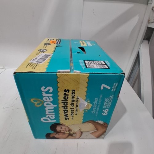 66PK PAMPERS SWADDLERS OUR BEST DRYNESS & COMFORT EVER BABY DIAPERS - SIZE 7 image 2