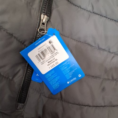 MEN'S COLUMBIA HOODED POWDER LITE II JACKET - LARGE TALL - BLACK / GRAY (STYLE: WT6272-023) image 3