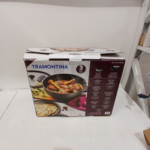 3PC TRAMONTINA PRE-SEASONED CAST IRON SET - 7QT (11") - BLACK (MODEL : 1901865) image 6