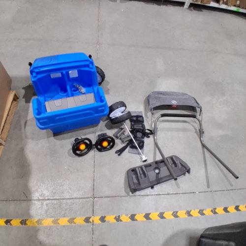 STEP2 REMOVABLE CANOPY SAFETY BELT SIDE-BY-SIDE PUSH AROUND SUV BUGGY - 35" X 25" X 39" - BLUE (MODEL: 483399) image 2