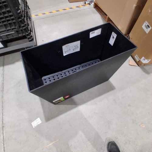 TIERRA VERDE RETANGULAR SLATE RUBBER SONATA INDOOR/OUTDOOR PLANTER POT - 28" X 12" X 20" - BLACK (MODEL: MT5100372CM) image 2