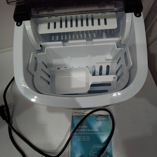 EUHOMY COUNTERTOP ICE MAKER MACHINE WITH HANDLE & BASKET - MAKES 26LB/DAY - BLACK (MODEL: IM001-BBL-CAEH) image 4