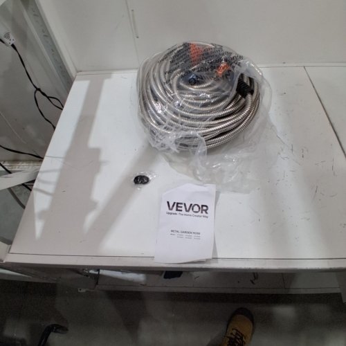 VEVOR STAINLESS STEEL NO-KINK GARDEN HOSE WITH 10 FUNCTION NOZZLE- 200FT -SILVER/ORANGE (MODEL:‎FHSS-06) image 2