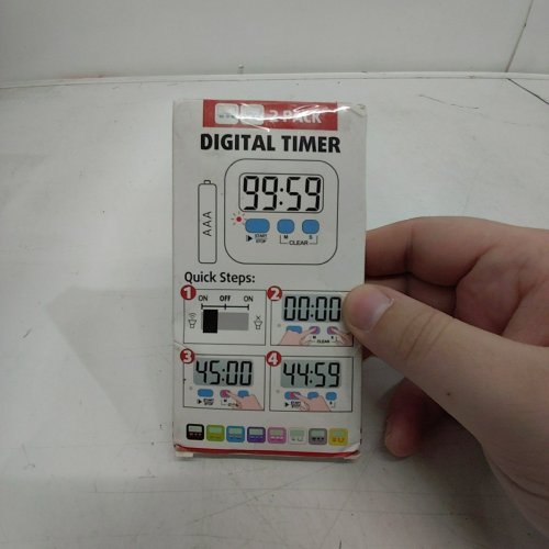 2PK ANTONKI DIGITAL TIMER FOR COOKING OR STUDYING BATTERIES INCLUDED - WHITE (MODEL: EC001D) image 3