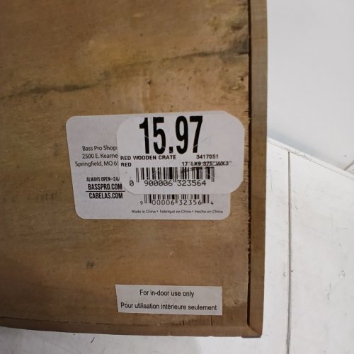 BPS WOODEN CRATE - 17" X 9.375" X 3" - RED image 2