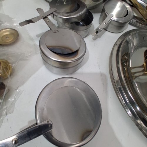 4PK LZONEY CHAFING DISH SET - 5QT - SILVER/GOLD image 4