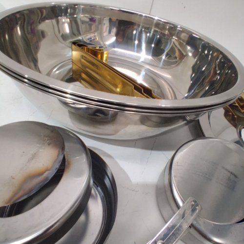 4PK LZONEY CHAFING DISH SET - 5QT - SILVER/GOLD image 5